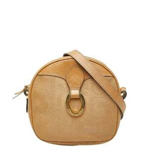 CHRISTIAN DIOR Brown Leather Trotter Shoulder Bag